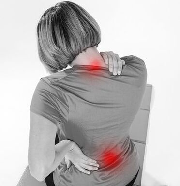 The pain in the neck and the bottom of the back